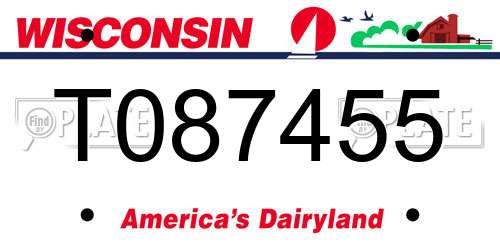 T087455 Wisconsin License Plate