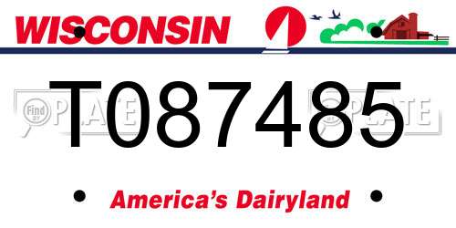 T087485 Wisconsin License Plate