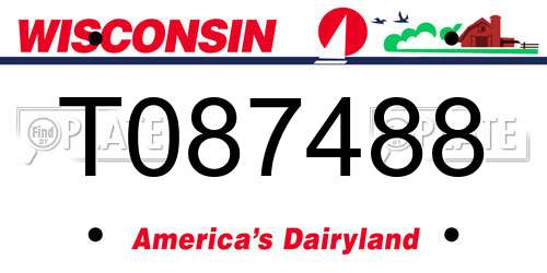 T087488 Wisconsin License Plate