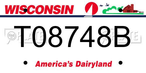 T08748B Wisconsin License Plate