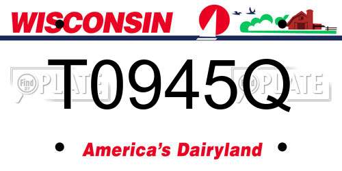T0945Q Wisconsin License Plate