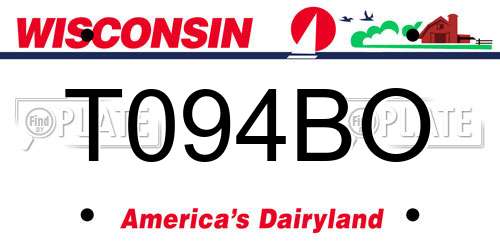 T094BO Wisconsin License Plate