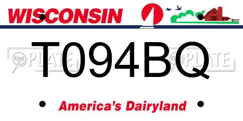 T094BQ Wisconsin License Plate