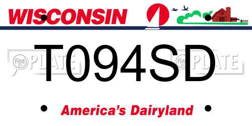 T094SD Wisconsin License Plate