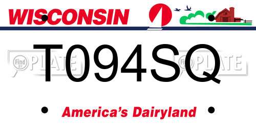 T094SQ Wisconsin License Plate