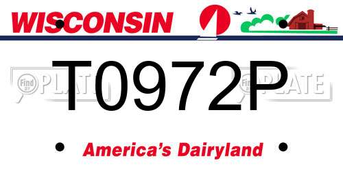 T0972P Wisconsin License Plate