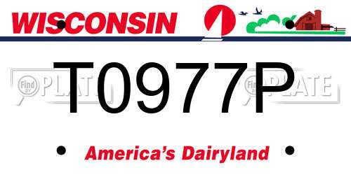 T0977P Wisconsin License Plate