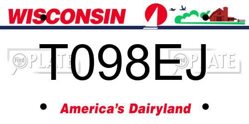 T098EJ Wisconsin License Plate