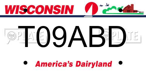 T09ABD Wisconsin License Plate