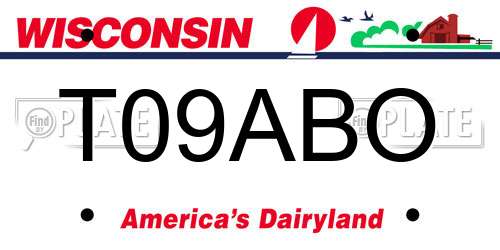 T09ABO Wisconsin License Plate