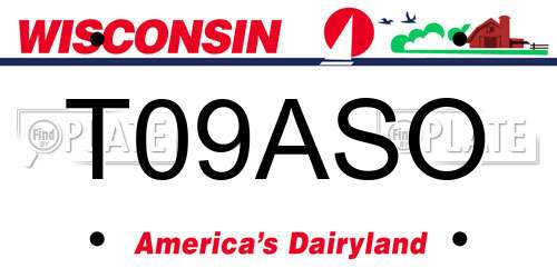 T09ASO Wisconsin License Plate