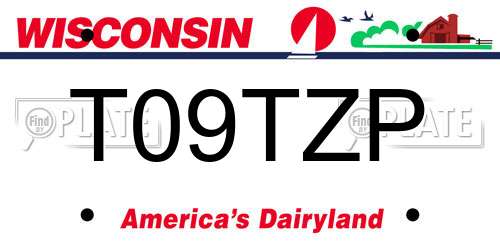 T09TZP Wisconsin License Plate