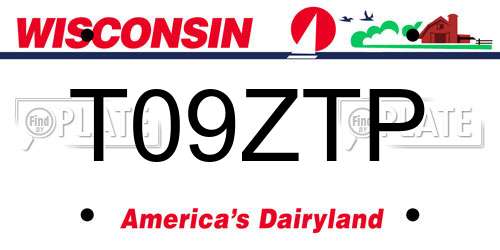 T09ZTP Wisconsin License Plate