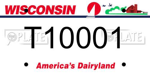 T10001 Wisconsin License Plate