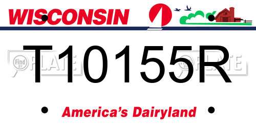 T10155R Wisconsin License Plate