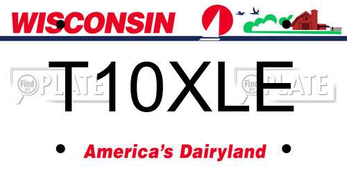 T10XLE Wisconsin License Plate