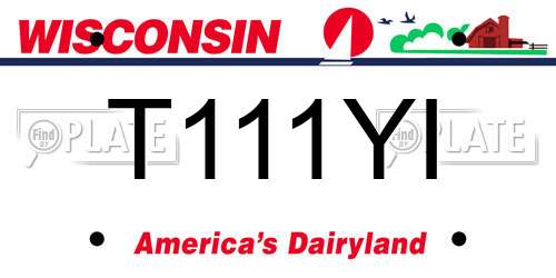 T111YI Wisconsin License Plate