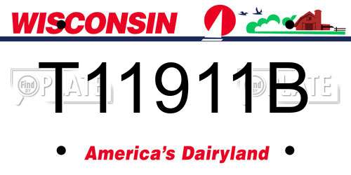 T11911B Wisconsin License Plate
