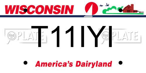 T11IYI Wisconsin License Plate
