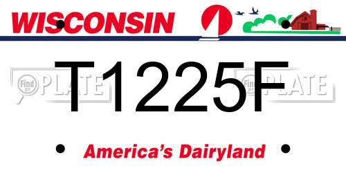 T1225F Wisconsin License Plate
