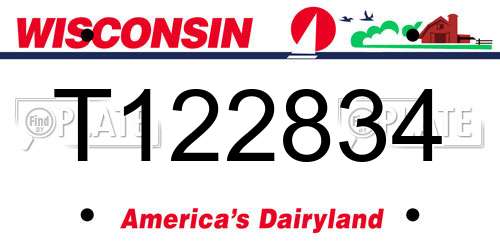 T122834 Wisconsin License Plate