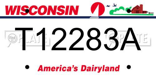 T12283A Wisconsin License Plate