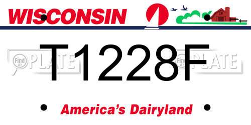 T1228F Wisconsin License Plate