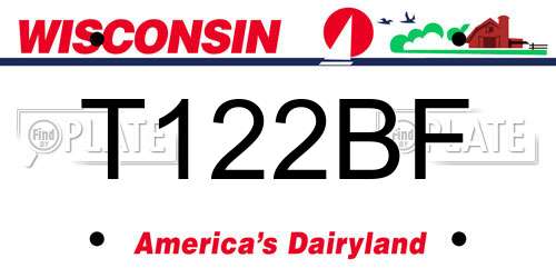 T122BF Wisconsin License Plate