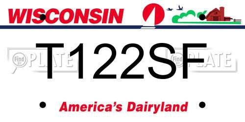 T122SF Wisconsin License Plate