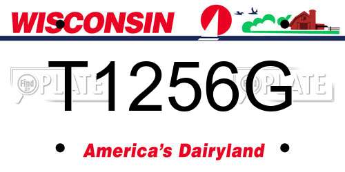 T1256G Wisconsin License Plate