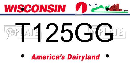 T125GG Wisconsin License Plate
