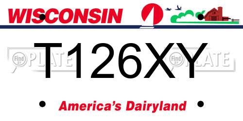 T126XY Wisconsin License Plate