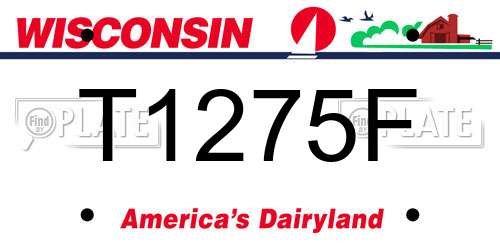 T1275F Wisconsin License Plate