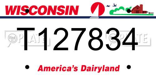 T127834 Wisconsin License Plate