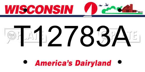 T12783A Wisconsin License Plate