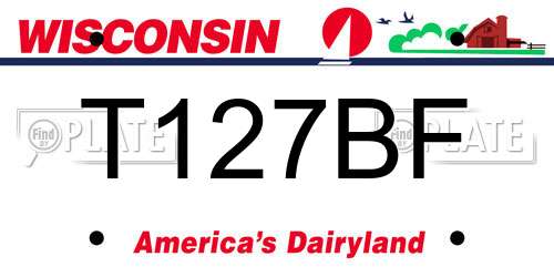 T127BF Wisconsin License Plate