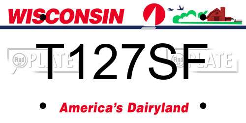 T127SF Wisconsin License Plate