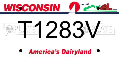 T1283V Wisconsin License Plate