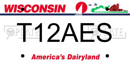 T12AES Wisconsin License Plate