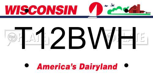 T12BWH Wisconsin License Plate