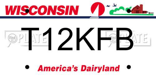 T12KFB Wisconsin License Plate