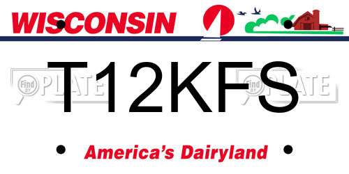 T12KFS Wisconsin License Plate