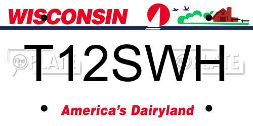 T12SWH Wisconsin License Plate