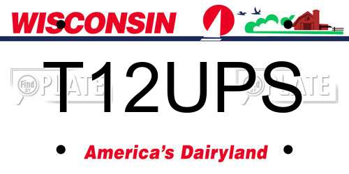 T12UPS Wisconsin License Plate