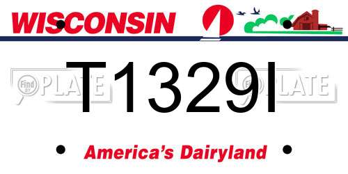 T1329I Wisconsin License Plate