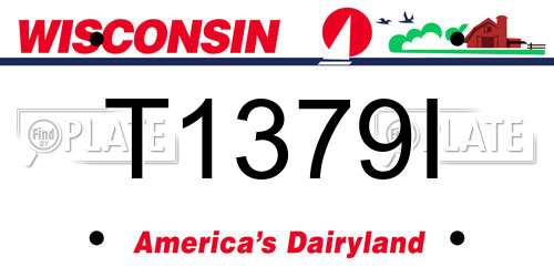 T1379I Wisconsin License Plate
