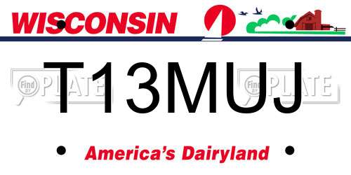 T13MUJ Wisconsin License Plate