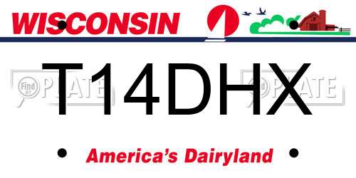 T14DHX Wisconsin License Plate