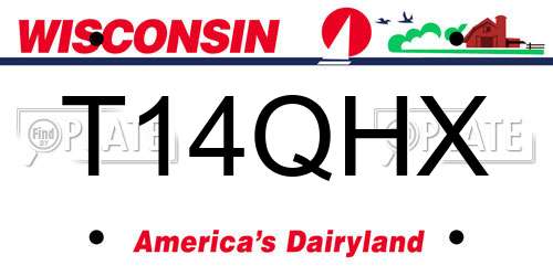 T14QHX Wisconsin License Plate