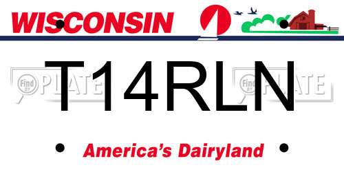 T14RLN Wisconsin License Plate